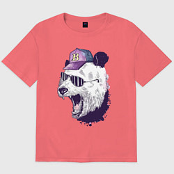 Футболка оверсайз мужская Cool panda!, цвет: коралловый