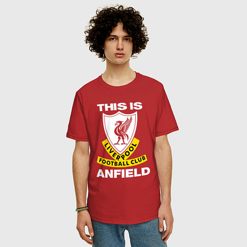 Мужская футболка оверсайз FC LIVERPOOL, ANFIELD ФК ЛИВЕРПУЛЬ / Красный – фото 3