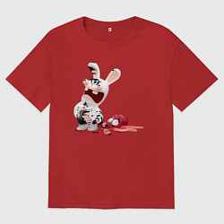 Футболка оверсайз мужская Бешеный кролик и осьминог, цвет: красный