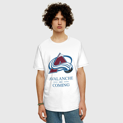 Мужская футболка оверсайз Colorado Avalanche are coming , Колорадо Эвеланш / Белый – фото 3