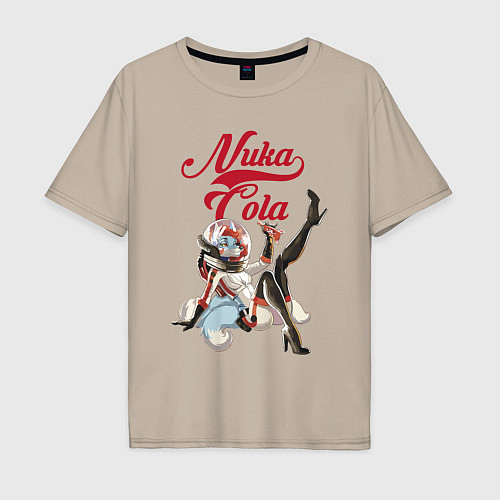 Мужская футболка оверсайз Fallout Nuka Cola Furry Poster / Миндальный – фото 1