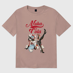 Футболка оверсайз мужская Fallout Nuka Cola Furry Poster, цвет: пыльно-розовый