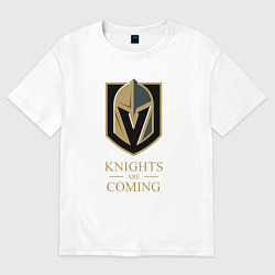 Футболка оверсайз мужская Knights are coming , Вегас Голден Найтс , Vegas Go, цвет: белый