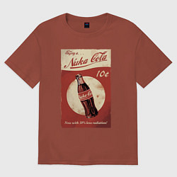 Футболка оверсайз мужская Fallout Nuka Cola Poster Pop art, цвет: кирпичный