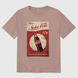 Футболка оверсайз мужская Fallout Nuka Cola Poster Pop art, цвет: пыльно-розовый