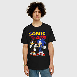 Футболка оверсайз мужская ЕЖ СОНИК SONIC THE HEDGEHOG, цвет: черный — фото 2