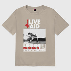 Футболка оверсайз мужская QUEEN LIVE AID 1985, цвет: миндальный