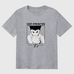 Футболка оверсайз мужская Охотник х Охотник Hunter x Hunter, Гон Фрикс Gon F, цвет: меланж