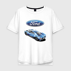 Футболка оверсайз мужская Ford Motorsport Racing team, цвет: белый
