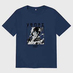 Футболка оверсайз мужская Венти Venti, Genshin Impact, цвет: тёмно-синий