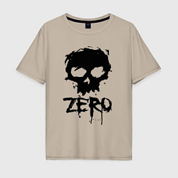 Футболка оверсайз мужская Zero skull, цвет: миндальный