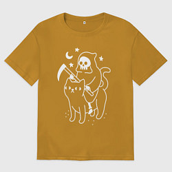 Футболка оверсайз мужская ВСАДНИК КОТОПОКАЛИПСИСА, цвет: горчичный