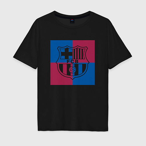 Мужская футболка оверсайз FC Barcelona Logo 2022 / Черный – фото 1