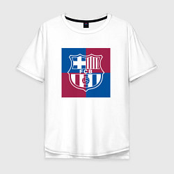 Футболка оверсайз мужская FC Barcelona Logo 2022, цвет: белый