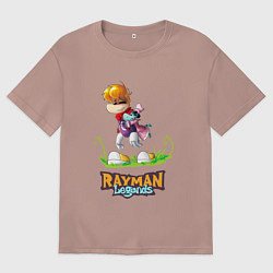 Футболка оверсайз мужская Уставший Rayman, цвет: пыльно-розовый