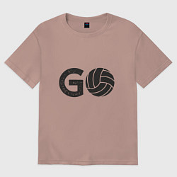 Футболка оверсайз мужская Go Volleyball, цвет: пыльно-розовый
