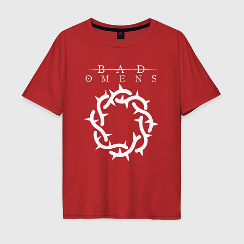 Мужская футболка оверсайз Bad Omens logo / Красный – фото 1