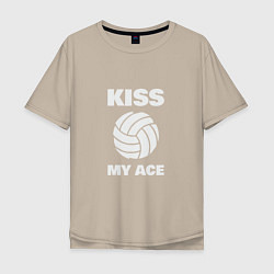 Футболка оверсайз мужская Kiss - My Ace, цвет: миндальный