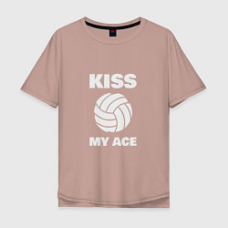 Футболка оверсайз мужская Kiss - My Ace, цвет: пыльно-розовый