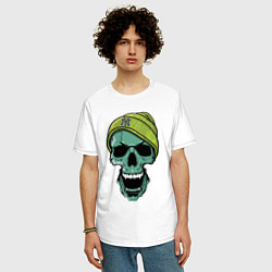 Футболка оверсайз мужская New York Yankees Cool skull, цвет: белый — фото 2