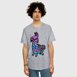 Футболка оверсайз мужская Фортнайт Лама Fortnite Lama, цвет: меланж — фото 2