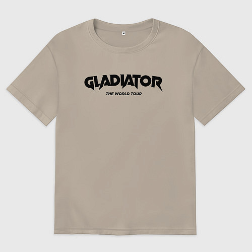 Мужская футболка оверсайз Глад Валакас Тур / Миндальный – фото 1