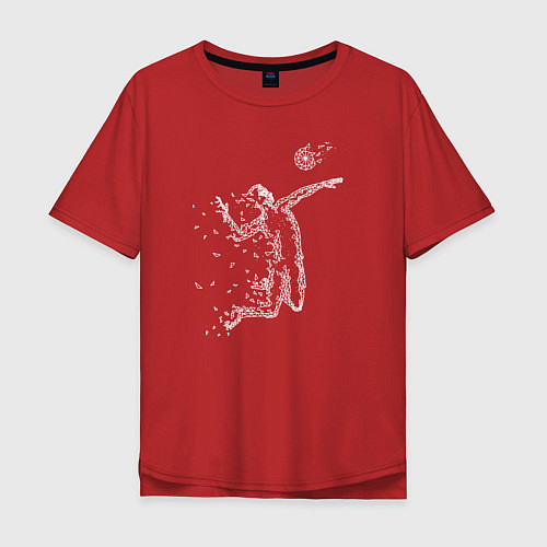 Мужская футболка оверсайз Волейбольный удар / Красный – фото 1