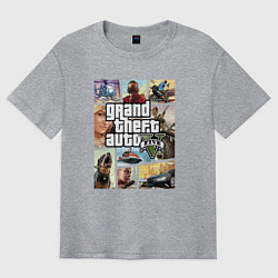 Футболка оверсайз мужская GTA V Logos, цвет: меланж