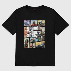 Футболка оверсайз мужская GTA V Logos, цвет: черный