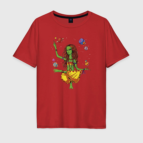 Мужская футболка оверсайз Нирвана инопланетной женщины / Красный – фото 1