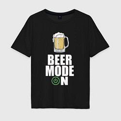 Футболка оверсайз мужская BEER MODE ON, ПИВО, цвет: черный