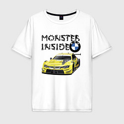 Футболка оверсайз мужская BMW M Power Monster inside, цвет: белый