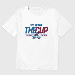 Футболка оверсайз мужская Colorado Avalanche we want the cup Колорадо Эвелан, цвет: белый
