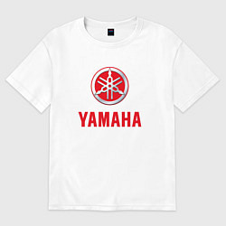 Футболка оверсайз мужская Yamaha Логотип Ямаха, цвет: белый