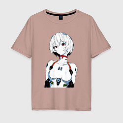 Мужская футболка оверсайз Рей Аянами Rei Ayanami Ева Евангелион