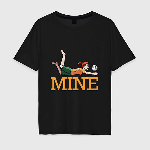 Мужская футболка оверсайз Volleyball - Mine / Черный – фото 1