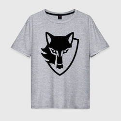 Футболка оверсайз мужская Wolf Emblem, цвет: меланж
