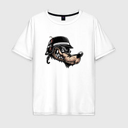 Футболка оверсайз мужская Cool wolf!, цвет: белый