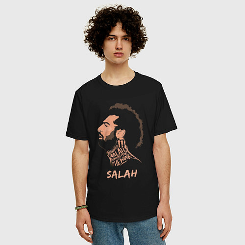 Мужская футболка оверсайз Мохаммед Салах, Mohamed Salah / Черный – фото 3