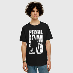 Футболка оверсайз мужская Pearl Jam, группа, цвет: черный — фото 2