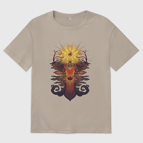 Мужская футболка оверсайз Новое просветление / Миндальный – фото 1