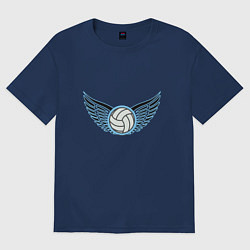 Футболка оверсайз мужская Volleyball Wings, цвет: тёмно-синий