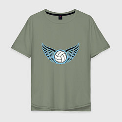 Футболка оверсайз мужская Volleyball Wings, цвет: авокадо