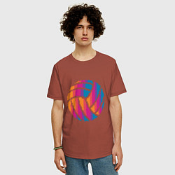 Футболка оверсайз мужская Ball Volleyball, цвет: кирпичный — фото 2