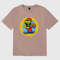 Футболка оверсайз мужская Dino skater, цвет: пыльно-розовый