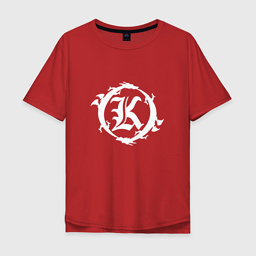 Мужская футболка оверсайз Кукрыниксы логотип / Красный – фото 1