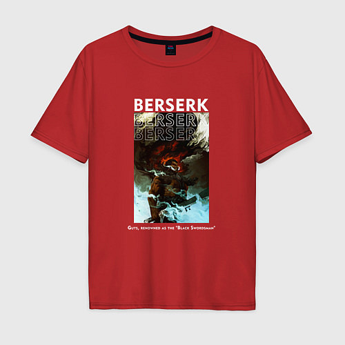 Мужская футболка оверсайз Evil Berserk / Красный – фото 1