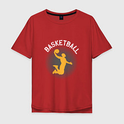 Футболка оверсайз мужская Basketball Dunk, цвет: красный