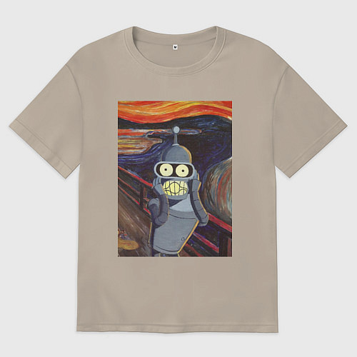 Мужская футболка оверсайз БЕНДЕР КРИК BENDER / Миндальный – фото 1