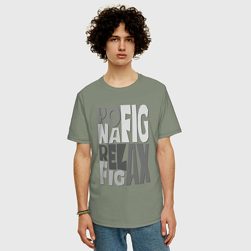 Мужская футболка оверсайз Успокойся и отдохни Безразличие Дзен / Авокадо – фото 3